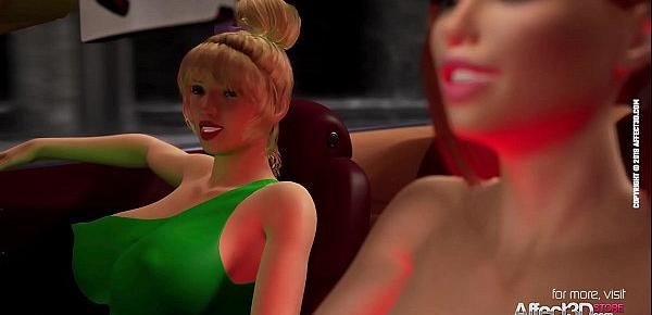  Blonde cop catches a lesbian futa couple in a hd animation